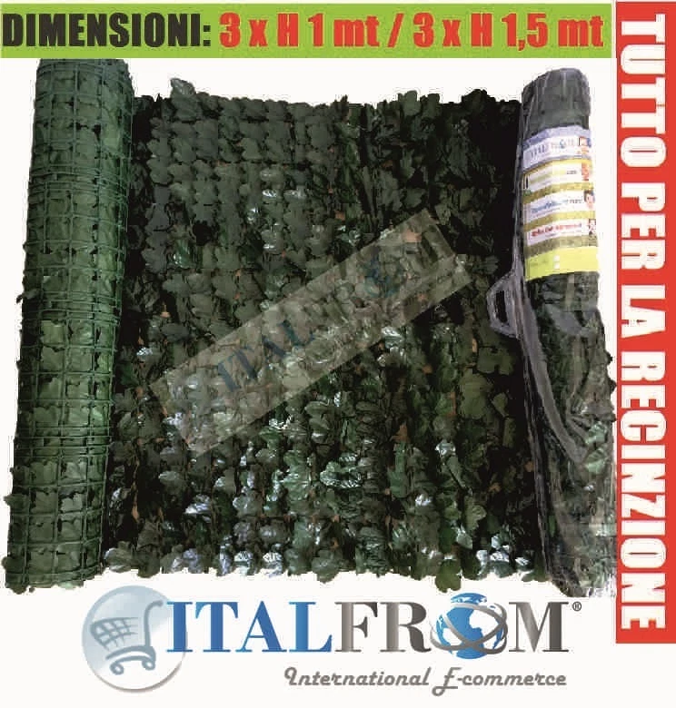 Siepe Finta Edera Artificiale Sintetica Arelle Ombreggiante x Rete Recinzione - Immagine 1 di 1
