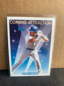 1993 Topps Baseball Card Coming Attraction Cris Colon - Picture 1 of 2