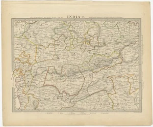 Pl. 6 Mapa Antiguo de la Región de Malwa (India) por Walker (1833) - Imagen 1 de 1