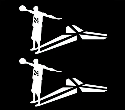 Kobe Bryant Two 6" Vinyl Decal Mamba Lakers Tribute Memorial to the GREATEST! - Image 1 of 2