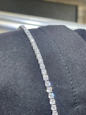 14kt Solid Gold 9ct Lab Diamond Bracelet 8 Inches - Image 1 of 4