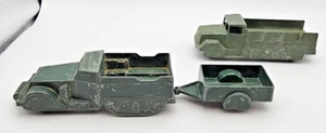 Vintage 1940er Midge 2 Druckguss Armee LKW und ein Wagen, der beiden passt - Bild 1 von 7