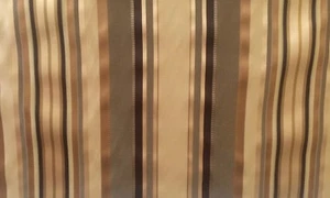 BRUNSCHWIG & FILS Silk Stripes gold green brown vertical knit backed 2+ yds new - Picture 1 of 2