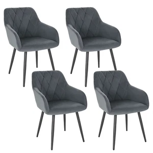 4 Pezzi/Set Sedia Da Pranzo Imbottita in Velluto Poltrona Scandinava Camera Da L - Foto 1 di 14