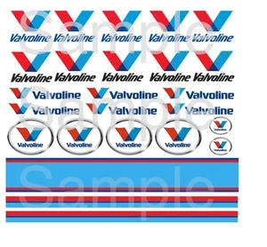 Valvoline 1:64 1:43 1:32 1:24 1:18 WASSER-RUTSCH-AUFKLEBER FÜR HEISSE RÄDER SLOTCAR: - Bild 1 von 1