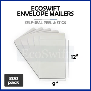 300 EcoSwift White Self-Seal Mailing Shipping Kraft Paper Envelope 28 lb. 9 x 12 - Bild 1 von 7