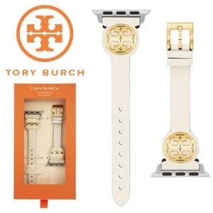 Tory Burch Apple Watch Replacement Band Leather White 38mm/40mm/41mm New - FedEx - Photo 1 sur 6