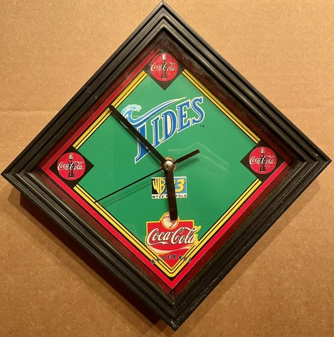 1993 - 2000s NORFOLK TIDES BASEBALL TEAM SGA COCA-COLA WALL CLOCK, NORFOLK, VA Cover