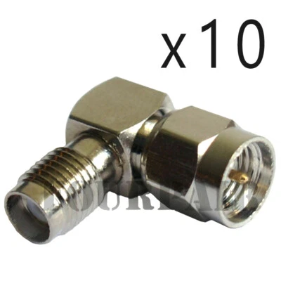 10 Pack SMA Male Plug to Female Jack  RF Connector Adapter 90 Degree Right Angle - Image 1 of 2