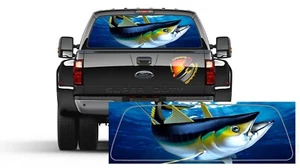 Yellowfish Tuna Fish Rear Window Tint Perf Graphic Decal Sticker Truck Cars - Picture 1 of 4
