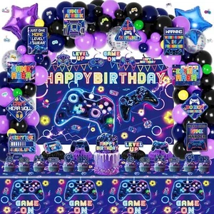 Mpanwen Video Game Birthday Decorations, 178Pcs Game Gaming Birthday Party Decor - Picture 1 of 7