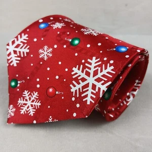 Hallmark Christmas Xmas 4x58 Mens Silk Tie Snowflake - Picture 1 of 7