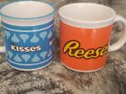 Lot of 2 Galerie Hershey Kisses Reese's Peanut Ceramic Coffee Cups