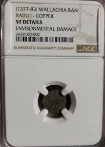 Radu I  AD 1377- 1783, Principality of Wallachia Ban, NGC VF Det - Picture 1 of 2
