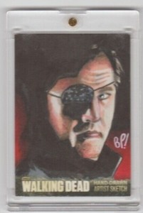 WALKING DEAD SEASON 3 GOVERNOR SKETCH CARD BY ARTIST BILL PULKOVSKI 1/1!  (AP)