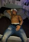 Shirtless Male Muscular Latino Hunk Jock Sleeping Beefcake Man PHOTO 4X6 F2083