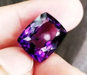 Natural Cushion Cut Purple-Blue Sapphire 13-15Ct Certified Loose Gemstone - Picture 1 of 7