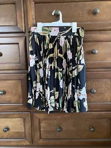 TUCKER Women Skirt Pleated Silk Size S Gaby Basora Multicolor Floral Print Mini - Picture 1 of 12