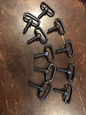 Lot Of 10 Sling Clip Stud Screw Mounts for Wood Rifle Stock 3/4 inch & Black