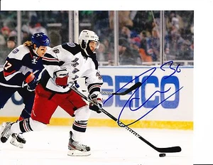 NEW YORK RANGERS DEREK MATS ZUCCARELLO SIGNED OUTDOOR GAME VS NYI 8X10 - Picture 1 of 1