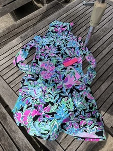 Lilly Pulitzer Lilshield UPF 50 Meryl Chillylilly Onyx Lets Go Wild Dress Sz S - Picture 1 of 11