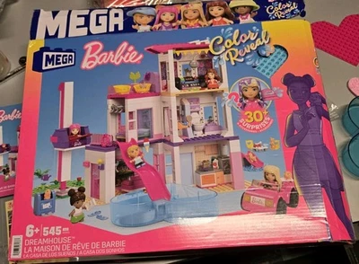 MEGA Barbie Color Revelar Casa de Sueños Bloques de Construcción Juguetes Juego CAJA ABIERTA Foto 1 de 4