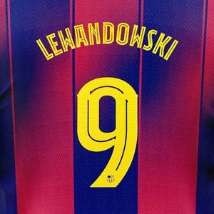 OFFICIAL LEWANDOWSKI #9 Cup UCL FC Barcelona Home 2025-26 PRINT - Picture 1 of 5