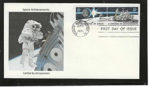 SPACE ACHIEVEMENTS PAIR 1971 KENNEDY SPACE CENTER, FL JERRY'S COVERS ONLY 1 MADE - Picture 1 of 1