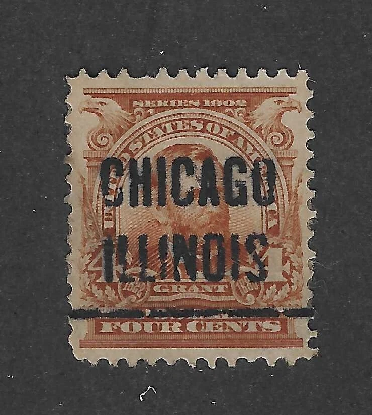 Scott # 307, 10 cent red brown, Webster, 1903, used, XF, Chicago - Image 1 of 1