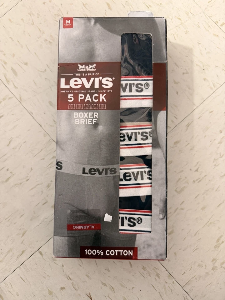 Мужские трусы-боксеры Levi's упаковка 5 шт. 100% хлопок размер большой - Изображение 1 из 1