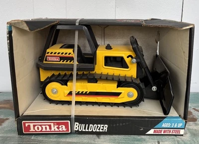 Bulldozer Tonka de acero amarillo de colección raro 92961 - como nuevo en caja Foto 1 de 4