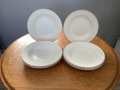 Wedgwood Gold Chelsea bone china 8 1/2" soup bowl - SET of 8 - Image 1 of 4