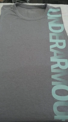 Camiseta sin mangas Under Armour HeatGear holgada gris azul grande para mujer Foto 1 de 4