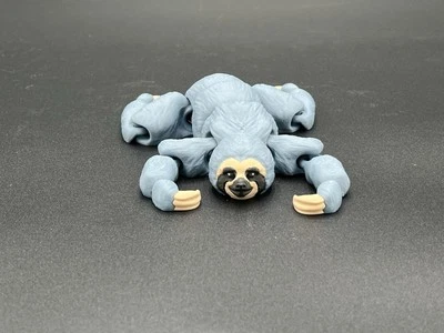 3D Printed Flexi Sloth – 6" Articulated PLA Toy – Grey Blue – Zootopia Inspired - Image 1 of 4