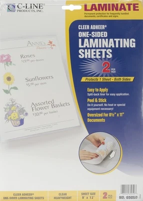 Cleer Adheer Heavyweight Laminating Sheets 9"X12" 2/Pkg - Image 1 of 2