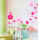 Autocollants muraux fleurs roses fille/enfants chambre/pépinière décoration maison à faire soi-même peau et bâton