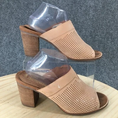 Sandalias Toms Mujer 11 Mallorca Slides Mula Beige Cuero Bloque Tacones 10007906 Foto 1 de 4