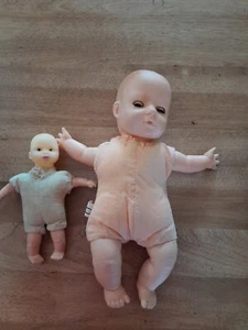 Vintage Dolls - Vinyl Uneeda Baby Doll With Moving Eyes & A Little Pal, 12" & 6" - Picture 1 of 16