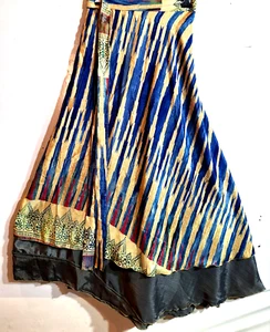 Incredible-art Vintage Silk Sari Magic Wrap Skirt Reversible Double Layer skirt - Picture 1 of 6