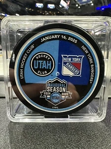 Utah Hockey Club -  New York Rangers - Game Day Puck - 1/16/25 - Picture 1 of 2