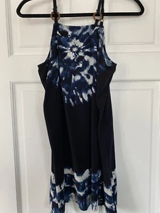 Xhilaration Dress Women’s SZ Med Blue White Tie Dye Sleeveless Spaghetti Strap - Picture 1 of 6
