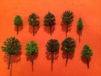 N Scale Set Of 10 Trees ,Forest, Foliage, Scenery, Mix Of Types & Sizes BBB1 - Image 1 of 4