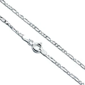 Figaro Chain Solid .925 Sterling Silver Necklace 2mm - Picture 1 of 2