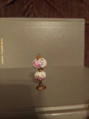 casa de muñecas miniatura escala 1:12 porcelana crisnbon victoriano vidrio lámpara floral Foto 1 de 2