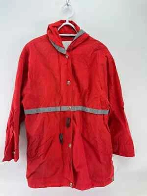 Vintage London Fog Womens Red Hooded Rain Windbreaker Jacket - Image 1 of 4