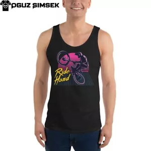 Ride Hard BMX Unisex Tank Top | Vaporwave Freestyle Graphic Shirt - Bild 1 von 20