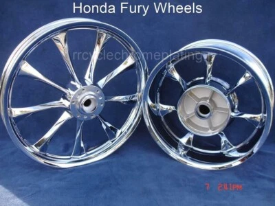 Honda FURY Chrome Rims Wheels Rim Wheel Set VTX 1300 CX Exchange Program Foto 1 de 4