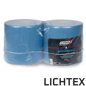 2x CAR1 Putztuchrollen 2-lagige Werkstattreinigungstücher blau 500 Blatt 22x35cm - Picture 1 of 1