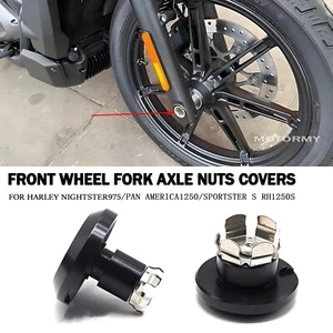 For Harley Nightster 975 RH975 Front Wheel Fork Axle Nuts Covers 2022 2023 2024 - Bild 1 von 8
