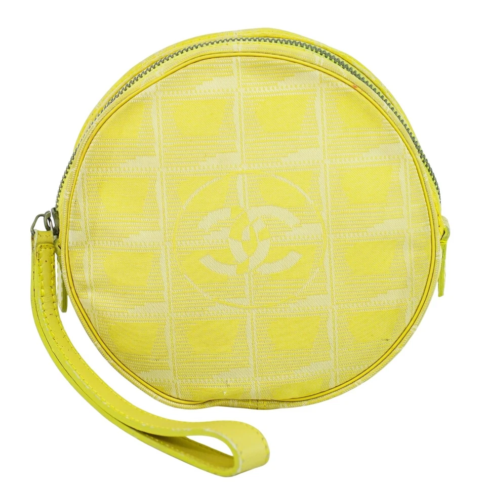 CHANEL New-Travel Canvas Round Mini Pouch Yellow - Image 1 of 4